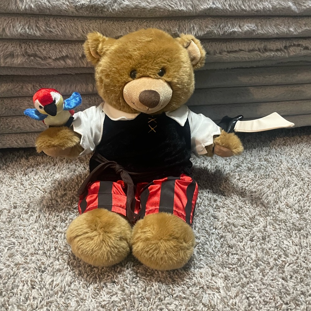Build A Bear Teddy Bear with Pirate Outfit Costume Retired w/ accessories